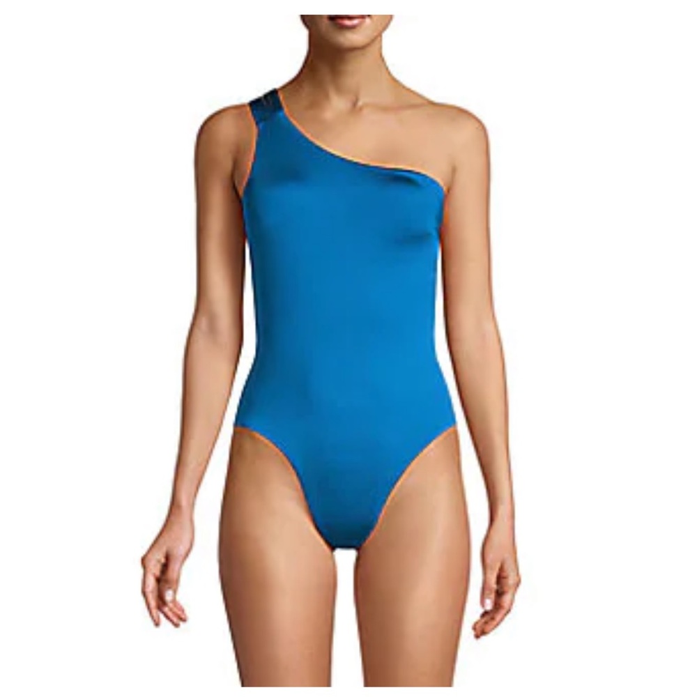 NWT. BCBGMAXAZRIA One Shoulder One-Piece Swimsuit